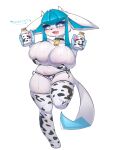  &lt;3 2023 absurd_res anthro big_breasts bottle breasts canid clothed clothing container cowbell curvaceous curvy_figure eeveelution female generation_4_pokemon glaceon hi_res holding_object huge_breasts legwear looking_at_viewer mammal markings milk_bottle neck_collar nintendo pokemon pokemon_(species) simple_background solo spots spotted_markings standing tail thick_thighs thigh_highs tokonuri voluptuous wide_hips 