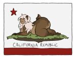  2021 all_fours anthro bear belly big_breasts big_butt breasts brown_bear brown_body brown_fur butt california catherine_(mexifurfoof) cream_hair curvy_figure digital_drawing_(artwork) digital_media_(artwork) female flag flag_(object) fur hair huge_breasts huge_butt looking_at_viewer mammal mexifurfoof nude overweight parody simple_background smile solo tail text thick_thighs ursine voluptuous wide_hips 