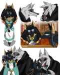  &lt;3 anthro anubis armband barefoot bast big_eyes black_body black_claws black_fur black_hair black_nose black_pupils black_sclera blush bodily_fluids canid canine canis claws cloak clothed clothing container cup daydream death_(puss_in_boots) deity domestic_cat dreamworks dress egyptian_mythology eye_contact eyes_closed facial_markings feet felid feline felis female fluffy fur furniture grey_body grey_fur grin group hair half-closed_eyes happy head_markings hi_res holding_object holding_weapon interspecies jackal jewelry long_hair looking_at_another looking_at_partner looking_down looking_up love male male/female mammal markings mask_(marking) middle_eastern_mythology mythology narrowed_eyes no_shoes poncho prick_ears pupils puss_in_boots_(film) puss_in_boots_the_last_wish red_eyes shadow sharp_claws sharp_teeth sickle signature sitting size_difference smile smirk standing sweat sweatdrop sws37sisters table teeth tongue tongue_out trio unimpressed weapon white_body white_fur white_pupils wolf wristband yellow_eyes yellow_sclera 