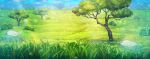  artist_request blue_sky cloud commentary day english_commentary field fushigi_no_dungeon game_cg grass light_particles light_rays mountainous_horizon no_humans official_art outdoors pokemon pokemon_(game) pokemon_mystery_dungeon rock scenery sky sunlight third-party_source tree wide_shot 