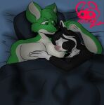  2022 absurd_res anthro bed biped black_body black_ears black_fur black_hair breasts bulge canid canine canis cesar_(cesaroma71) cuddling duo ear_markings equid equine eyes_closed female female_(lore) fur fur_markings furniture genital_outline gloves_(marking) green_body green_ears green_eyes green_fur green_hair hair hi_res highlights_(coloring) horse jessica_(big_jessica) male male_(lore) mammal markings multicolored_body multicolored_ears multicolored_fur multicolored_hair nude on_bed penis_outline pillow pink_nose signature sleeping succubusbnny two_tone_body two_tone_ears two_tone_fur two_tone_hair white_body white_ears white_fur white_hair white_tipped_ears wolf 