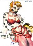  absurd_res anthro breasts clothing collar equid equine female hair hi_res legwear lingerie mammal multicolored_hair murazaki solo spiked_collar spikes thigh_highs two_tone_hair wide_hips zebra 