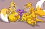  2023 2_tails 5_toes absurd_res anthro anthro_penetrated archie_comics areola breasts butt canid canine digital_media_(artwork) feet female female_penetrated fox foxynoms genitals group hair half-closed_eyes hi_res humanoid_feet long_hair male male/female male_penetrating male_penetrating_female mammal melody_prower miles_prower mina_mongoose multi_tail narrowed_eyes nipples open_mouth penetration penis plantigrade purple_hair sega sex simple_background skye_prower sonic_the_hedgehog_(archie) sonic_the_hedgehog_(comics) sonic_the_hedgehog_(series) tail toes 