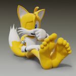  3d_(artwork) 5_toes anthro barefoot canid canine digital_media_(artwork) feet feetymcfoot foot_fetish foot_focus fox hi_res humanoid_feet male mammal miles_prower plantigrade sega soles solo sonic_the_hedgehog_(series) toes 