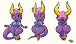  anthro big_breasts big_butt breasts butt cleavage clothed clothing dragon female hi_res huge_butt purple_body solo tansau thick_thighs thong underwear 