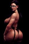  ass black_hair breasts copyright_request highres lingerie mia_winters solo third-party_edit underwear 