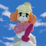  3d_(artwork) animal_crossing animal_genitalia animal_penis anthro balls big_balls big_breasts big_penis blue_sky blush breasts canid canine canine_genitalia canine_penis canis clothed clothing cloud crossgender digital_media_(artwork) domestic_dog erection eyewear front_view fur furfnsfw genitals glasses gynomorph hair huge_penis intersex isabelle_(animal_crossing) knot looking_at_viewer looking_down mammal nintendo penis shadow shih_tzu sky smile solo thick_thighs toy_dog vein veiny_penis wide_hips yellow_body yellow_fur 