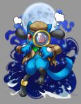  absurd_res anthro biped blue_body clothed clothing generation_4_pokemon haychel hi_res holding_magnifying_glass holding_object magnifying_glass nintendo pokemon pokemon_(species) riolu solo tail 