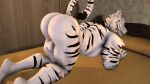  16:9 3d_(artwork) all_fours anthro balls bent_over big_butt butt digital_media_(artwork) felid fur genitals hi_res kyleroo looking_at_viewer looking_back male mammal muscular muscular_anthro muscular_male nude open_mouth pantherine petruz_(copyright) presenting presenting_hindquarters raised_tail smile solo source_filmmaker tail teeth tiger tiger_(petruz) widescreen 