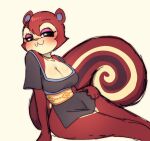  :3 animal_crossing anthro bangs big_breasts blush breasts cleavage clothed clothing colored curvy_figure dress female hourglass_figure long_bangs looking_at_viewer makeup mammal nintendo pecan_(animal_crossing) rodent sciurid simple_background sitting small_waist smug tree_squirrel unknown_artist voluptuous white_background wide_hips 