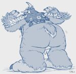  anthro avian big_butt blizzard_entertainment bovid bovine butt dungeons_and_dragons feathers hasbro looking_back male mammal moonkin overweight overweight_male owlbear presenting presenting_hindquarters slightly_chubby solo tauren teaselbone warcraft wizards_of_the_coast 