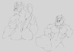  abs absurd_res anthro back_muscles bandai_namco biceps butt chesschirebacon digimon digimon_(species) featureless_crotch hi_res leomon looking_back male muscular muscular_anthro muscular_male navel nude pecs sketch solo 