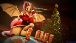  3d_(artwork) absurd_res animal_genitalia animal_penis anthro balls bat_pony big_balls bodily_fluids breasts carton christmas christmas_tree cleavage clothed clothing crossgender cryowolf9 cum digital_media_(artwork) eggnog equid equine_genitalia equine_penis fangs flutterbat_(mlp) fluttershy_(mlp) friendship_is_magic ftg_crossgender fti_crossgender fur genital_fluids genitals gloves gynomorph hair handwear hasbro hi_res holidays intersex mammal medial_ring membrane_(anatomy) membranous_wings my_little_pony penis pink_hair plant red_eyes teeth tree wings yellow_body yellow_fur 