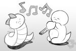  2019 ^_^ belly_scales dancing digital_media_(artwork) duo eyes_closed feral flute justathereptile leezord lizard male mini-justa minijeffron monochrome music musical_instrument musical_note reptile scales scalie scutes serpentine simple_background sketch smile snake tail watermark wind_instrument woodwind_instrument 