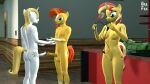  absurd_res anthro bikini clothing equestria_girls female friendship_is_magic genitals gradiusfanatic group hasbro hi_res male male/female my_little_pony nude penis prince_blueblood_(mlp) sling_bikini sunburst_(mlp) sunset_shimmer_(eg) swimwear trio 