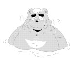  2023 anthro bathing bear biped eyes_closed kemono male mammal overweight overweight_male solo suishou0602 towel 