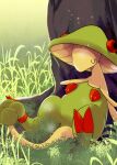  animal_focus breloom claws closed_eyes commentary_request eyelashes grass green_background highres light_particles no_humans no_mouth outdoors pokemon pokemon_(creature) sleeping sleeping_upright solo tree under_tree zigrock 