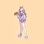  animal_ears cross_(vgne4542) eating food highres long_hair pink_eyes pink_hair pipkin_pippa pipkin_pippa_(1st_costume) rabbit_ears sandwich 