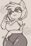  amy_rose breasts camel_toe clothed clothing dialogue eulipotyphlan female hashcopyrice hedgehog hi_res mammal on_phone rouge_the_bat_outfit sega sketch solo sonic_the_hedgehog_(series) 