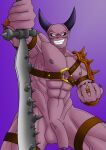  abs balls demon dragon_quest dragon_quest_xi flaccid genitals grin horn humanoid looking_at_viewer male mordegon muscular nipples pecs penis smile solo square_enix thewanktuary 