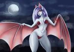  &lt;3 anthro bat bat_ears bat_wings belly_tattoo bikini clothed clothing eye_through_hair eyelashes eyelashes_through_hair fangs female hair hi_res long_hair lucky_lantern mammal maria_sonar_(banditsoftpaw) membrane_(anatomy) membranous_wings moon navel night purple_hair red_bikini red_clothing red_eyes red_swimwear signature skimpy solo swimwear tattoo teeth translucent translucent_hair white_body winged_arms wings 