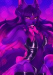  3_eyes absurd_res anthro barghestblack big_breasts breasts canid canine chest_tuft demon female fox fur hair hi_res horn inner_ear_fluff jewelry kemono long_hair looking_at_viewer mammal multi_eye multicolored_body multicolored_fur multicolored_hair nude purple_body purple_eyes purple_fur purple_hair purple_horn purple_inner_ear purple_inner_ear_fluff rein_d&#039;ariette solo tuft two_tone_body two_tone_fur two_tone_hair 