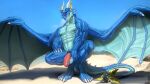  16:9 2_horns anthro blue_body blue_scales dragon dragoonair hi_res horn male muscular muscular_anthro muscular_male nipples scales scalie solo todex vein veiny_muscles western_dragon widescreen wingless_dragon wings 