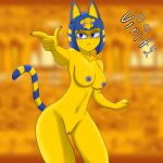  absurd_res animal_crossing ankha_(animal_crossing) female female/female hi_res humanoid nintendo vinity 