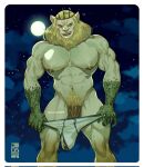  2023 abs adventure_time anthro barazoku biceps big_bulge big_muscles big_penis body_hair border bulge cartoon_network clothed clothing cloud crown erection erection_under_clothing felid full_moon fur genitals grey_border happy_trail headgear hi_res humanoid_genitalia humanoid_penis jezz_mons lion long_penis looking_at_viewer male mammal mane moon muscular muscular_anthro muscular_male navel nipples outside pantherine partially_clothed pecs penis pubes serratus sky smile solo standing star starry_sky thick_penis thick_thighs topless topless_anthro topless_male tuft underwear underwear_down underwear_only vampire vampire_king vein 