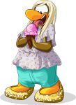 absurd_res avian bird blonde_hair blue_bottomwear blue_clothing blue_pants bottomwear clothing club_penguin dessert female food footwear full-length_portrait gold_footwear hair hi_res holding_food holding_ice_cream holding_object ice_cream licking_ice_cream long_hair official_art open_mouth pants penguin portrait shirt shoes short_sleeved_shirt solo tongue tongue_out topwear unknown_artist upper_teeth_only white_clothing white_shirt white_topwear 