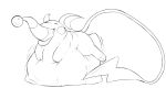  ambiguous/ambiguous ambiguous_gender ampharos belly belly_on_ground big_belly duo eyes_closed feral fur generation_1_pokemon generation_2_pokemon hi_res mienvian monochrome nintendo oral_vore paws pokemon pokemon_(species) raichu sketch tongue tongue_out vore 