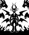 2015 2_horns 5_fingers 6_wings american_mythology anthro anthro_focus biped black_and_white bovid bovid_horn breasts caprine caprine_horn chupacabra cloven_hooves digital_drawing_(artwork) digital_media_(artwork) facial_hair featureless_breasts female female_focus feral fetlocks fingers fire front_view full-length_portrait fur goat goat_ears goat_horn goatee group hooves horizontal_pupils horn humanoid_hands long_horn mammal membrane_(anatomy) membranous_wings monochrome multi_wing mythology portrait pupils raised_hoof restricted_palette scp-2636 scp_foundation side_view silhouette simple_background solo_focus spread_wings sunnyclockwork trio unguligrade unguligrade_anthro white_background wings 