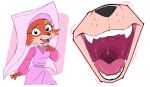  2023 anthro canid canine disney fangs female fox fur gaping_mouth lecigzz maid_marian mammal mouth_shot open_mouth orange_body orange_fur robin_hood_(disney) solo teeth throat tongue uvula 