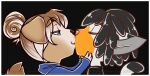  anthro bailey_quin bird_dog border calico_cat canid canine canis domestic_cat domestic_dog dreadlocks duo felid feline felis golden_retriever hair hunting_dog kissing kyrie_ramirez male mammal ponytail retriever romantic romantic_couple white_border 