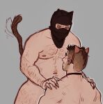  2boys alternate_body_hair animal_ear_headwear animal_ears arm_hair artist_request bara beard belly blush body_hair call_of_duty:_modern_warfare_2 cat_boy cat_ears cat_tail chest_hair completely_nude couple facial_hair fake_animal_ears feet_out_of_frame fingernails ghost_(modern_warfare_2) hairy highres kemonomimi_mode large_pectorals leg_hair male_focus mask mature_male multiple_boys muscular muscular_male navel_hair nipples nude pectorals sharp_fingernails short_hair skull_mask soap_(modern_warfare_2) stomach tail tail_wagging thighs undercut yaoi 