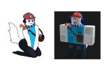  bag canid canine clothing dakythefox female fox hat headgear headwear hi_res human humanoid leggings legwear male male/female male/male mammal roblox roblox_skin scarf solo 