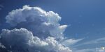  artist_logo bird blue_sky cloud dated day highres no_humans original outdoors scenery sky twitter_username yucong_tang 