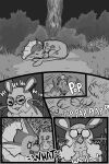  annoyed comic dedenne duo eeveelution eyewear female female/female feral foxvomitarts generation_1_pokemon generation_6_pokemon glasses hi_res mammal mouse murid murine nintendo pokemon pokemon_(species) rodent vaporeon 