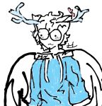  &lt;3 animal_ears anonymous_artist antlers blush clothing eyewear fern_(zorrenity) glasses hoodie horn humanoid male solo topwear wings 