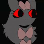  2023 2d_animation 87sukiyaki animated anthro female lagomorph leporid low_res mammal mira rabbit ribbons sharp_teeth solo teeth 