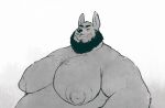  anthro beard big_moobs canid canine canis crimetxt facial_hair hi_res male mammal moobs nipples obese obese_anthro obese_male overweight overweight_anthro overweight_male solo wolf yellow_eyes 