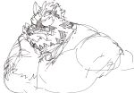 anthro bust_portrait exe_exem eyebrows lifewonders live_a_hero male mammal musclegut portrait procyonid raccoon sketch solo thick_eyebrows viscunam whiskers 