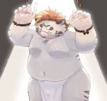  2023 anthro asian_clothing belly big_belly bound clothing east_asian_clothing eyewear felid fundoshi glasses hi_res humanoid_hands japanese_clothing kemono licho_(tas) lifewonders male mammal moobs navel one_eye_closed overweight overweight_male pantherine solo tiger tokyo_afterschool_summoners underwear white_clothing white_fundoshi white_underwear yimingsama 