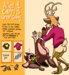  absurd_res anthro ariel_(deerkid) assisted_exposure barefoot black_clothing black_shirt black_t-shirt black_topwear blush bovid briefs brown_body brown_fur brown_hair butt capri_(deerkid) caprine clothing crying_out deer deerkid detailed_background english_text feet female fur goat hair hi_res hooves horn male male/female mammal orange_hair red_clothing red_sweater red_topwear reddened_butt rope shirt smile sweater t-shirt tan_body tan_fur text tighty_whities topwear underwear white_briefs white_clothing white_underwear yellow_seam_shirt yellow_seam_t-shirt 