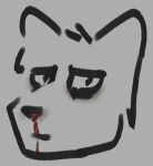  anthro asphalt_(artist) black_eye_(injury) blood bodily_fluids bruised canid canine canis domestic_dog headshot_portrait isaac_(asphalt) looking_at_viewer low_res male mammal nosebleed portrait sad solo 