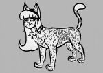  collar felid feline goth hi_res leopard mammal mythological_sphinx mythology pantherine sketch spikes spots widdly widdlywham 