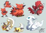  afterimage anus bird blue_eyes closed_eyes dragon facing_away full_body galarian_zapdos giratina glint grey_background groudon laughing looking_away lying motion_lines multiple_views no_humans on_back orange_eyes pokemon pokemon_(creature) pouncing red_eyes reshiram simple_background soles standing tail tail_wagging tripping twitter_username yamamura_le yellow_eyes 