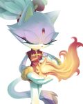  1girl blaze_the_cat cat_girl cat_tail chinese_clothes closed_eyes dress eyelashes fire flame_print forehead_jewel furry furry_female gloves hair_ornament highres jewelry ponytail purple_fur pyrokinesis red_dress simple_background sonic_(series) stardust-dreamii tail 
