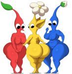  absurd_res alien big_butt black_eyes blue_body blue_pikmin breasts butt coffee_demon elemental_creature female flora_fauna genitals group hi_res huge_butt humanoid nintendo not_furry nude pikmin pikmin_(species) plant pussy red_body red_pikmin thick_thighs trio yellow_body yellow_pikmin 