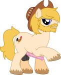  anonymous_artist beard chase_(mlp) clothed clothing facial_hair feral friendship_is_magic genitals grin hasbro hat hat_only headgear headgear_only headwear headwear_only hi_res male mostly_nude my_little_pony partially_clothed penis presenting presenting_penis smile solo suggestive_expression 